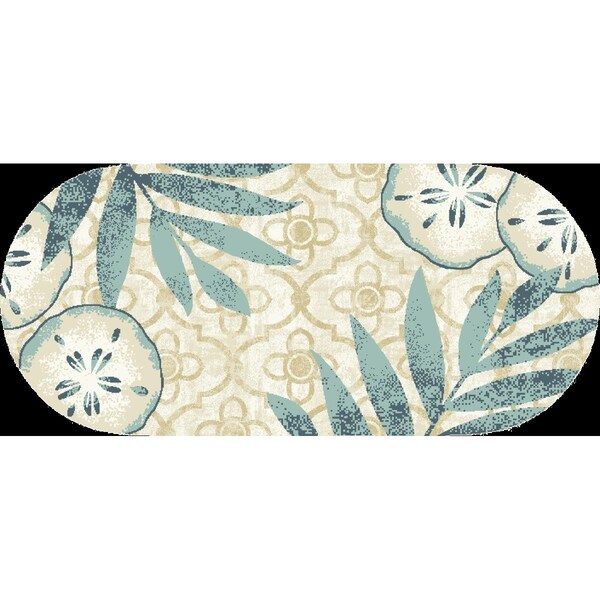 Mayberry Rug 20 x 44 in. Oval Seaside Sand Dollar Area Rug SEA10458 20X44 - main
